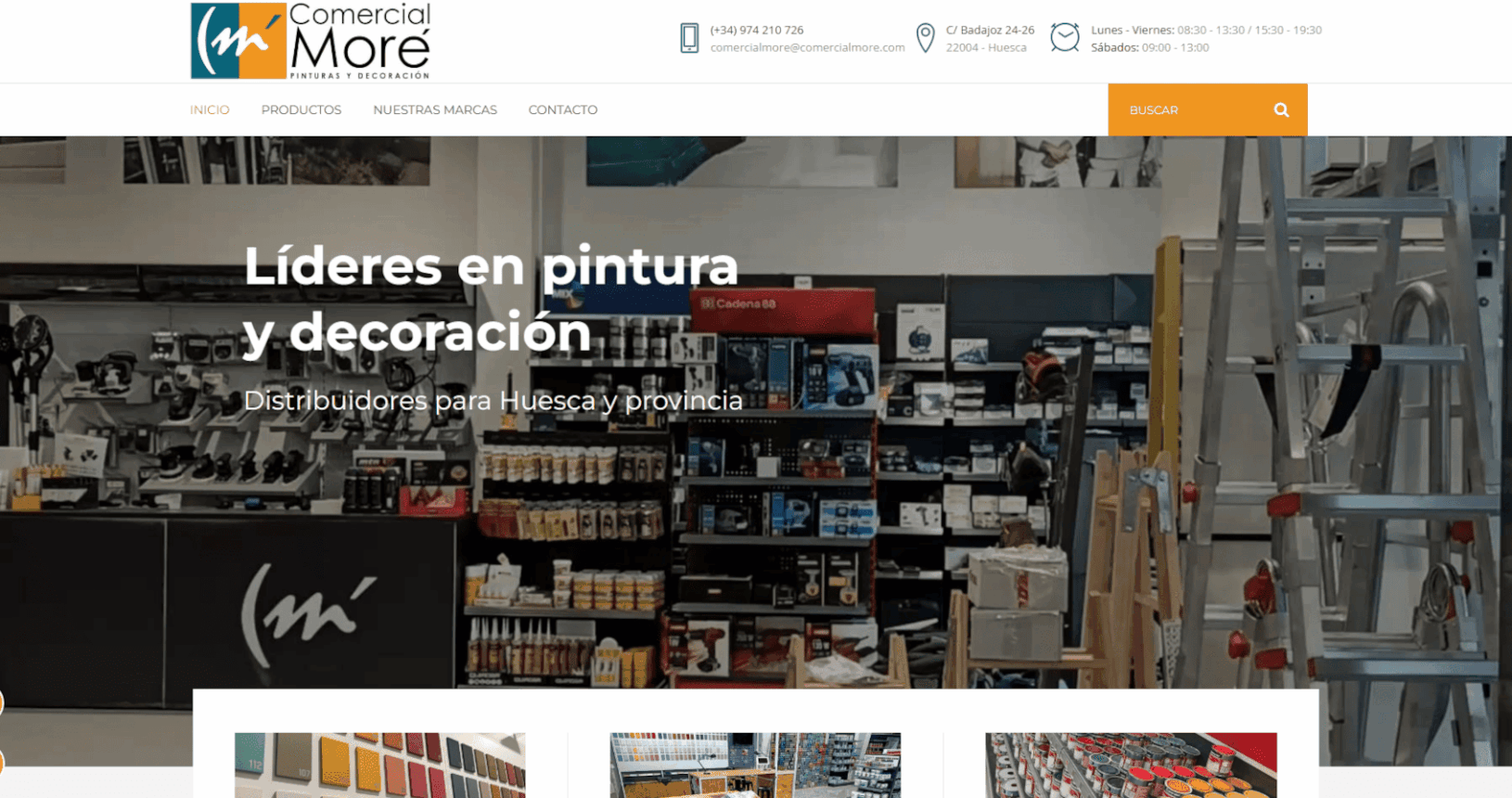 Web de Comercial Moré