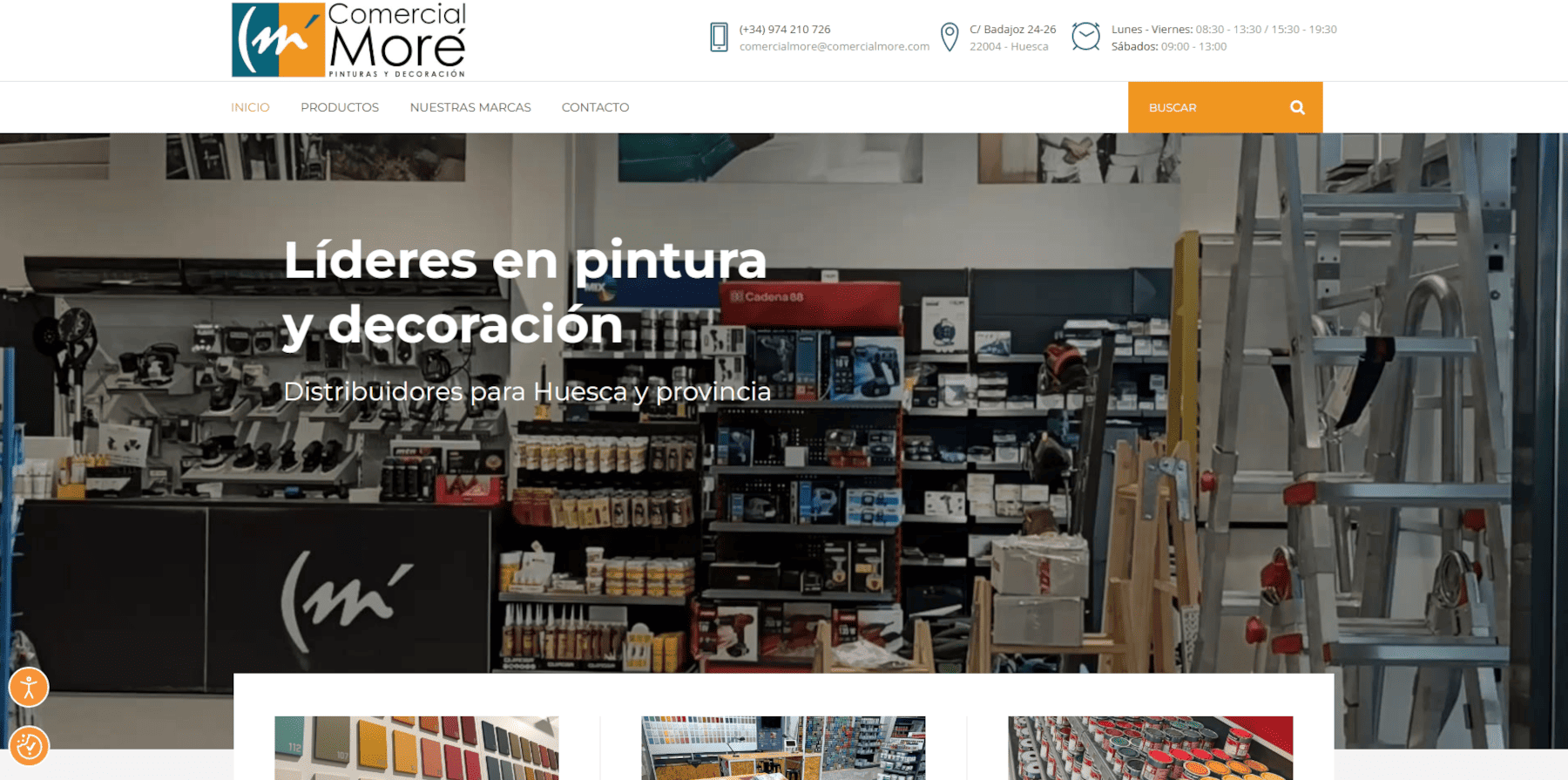 Web de Comercial Moré